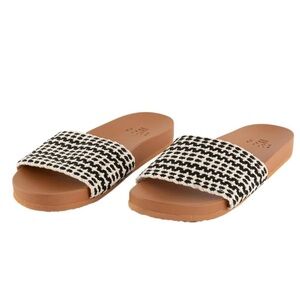 BILLABONG Mara Pool Slides Sandals Black and White Sz 9